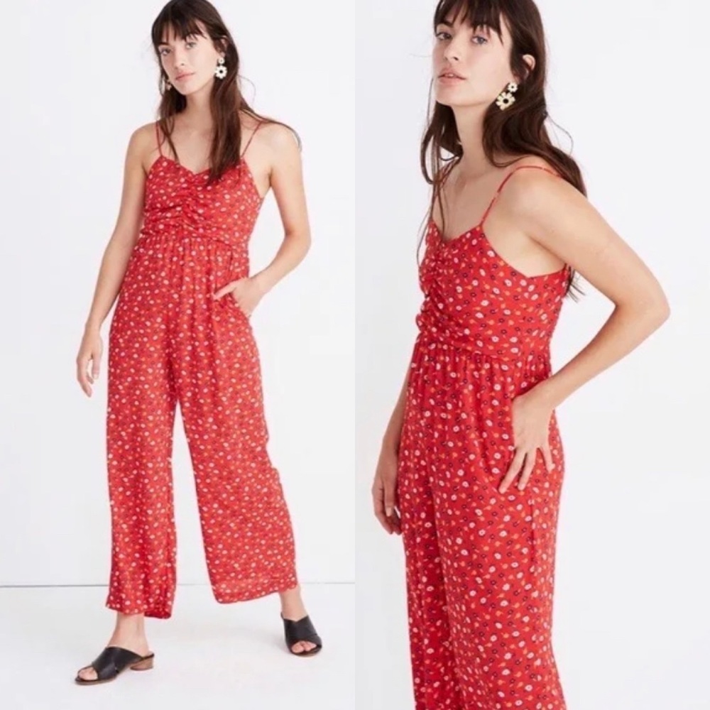Madewell Red Floral Prairie Paisley Wide L…